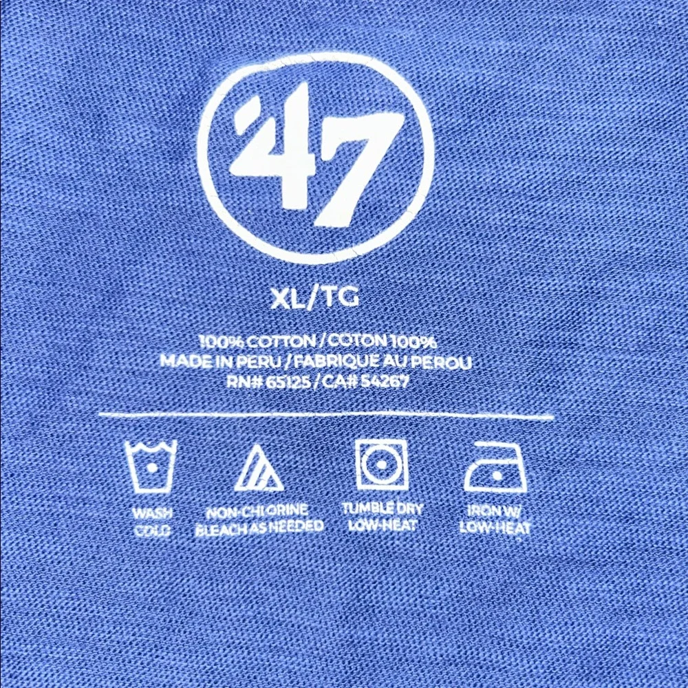 New York Mets Grit Wordmark ‘47 Scrum Tee Bleacher Blue Men’s XL | MLB Licensed - Picture 6 of 8